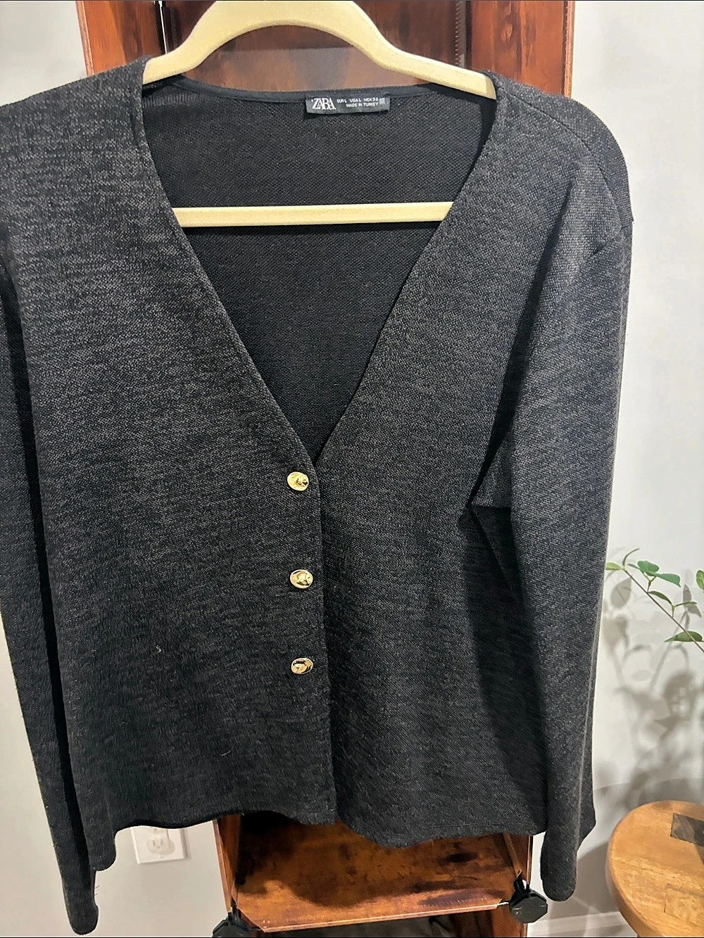 Zara V Neck Soft Cardigan Women's V-Neck Cardigan Black